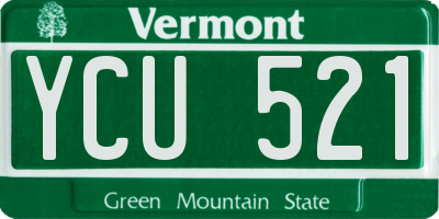 VT license plate YCU521