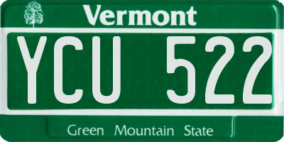 VT license plate YCU522