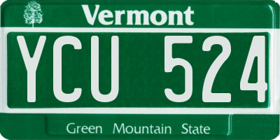 VT license plate YCU524