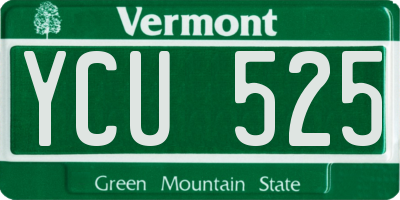 VT license plate YCU525