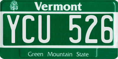 VT license plate YCU526