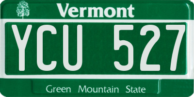 VT license plate YCU527