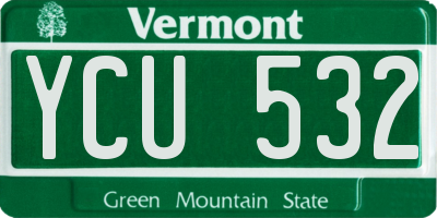 VT license plate YCU532