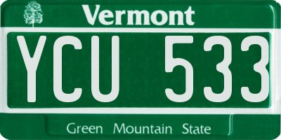 VT license plate YCU533