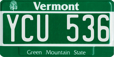 VT license plate YCU536