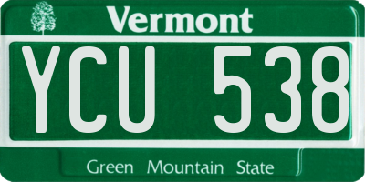 VT license plate YCU538