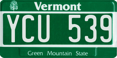 VT license plate YCU539