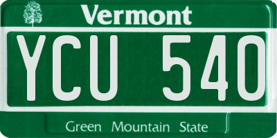 VT license plate YCU540
