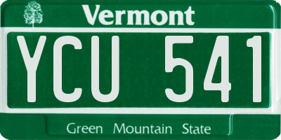 VT license plate YCU541