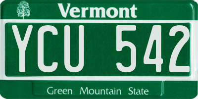 VT license plate YCU542