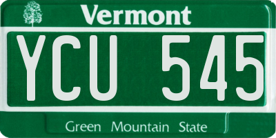 VT license plate YCU545