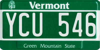 VT license plate YCU546