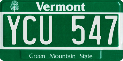 VT license plate YCU547