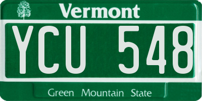 VT license plate YCU548