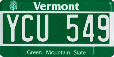 VT license plate YCU549