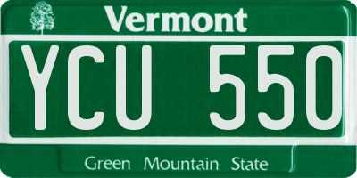 VT license plate YCU550