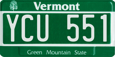 VT license plate YCU551