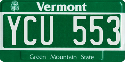 VT license plate YCU553