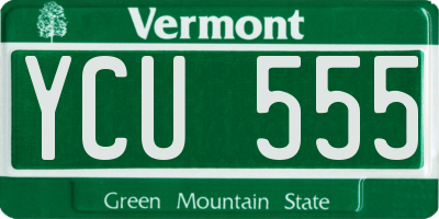 VT license plate YCU555