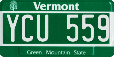 VT license plate YCU559