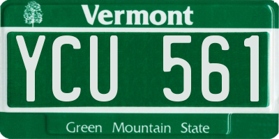 VT license plate YCU561