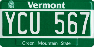 VT license plate YCU567