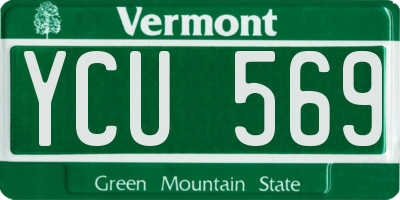 VT license plate YCU569
