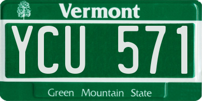 VT license plate YCU571