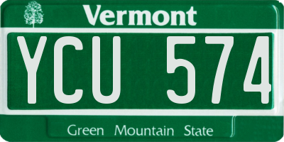 VT license plate YCU574