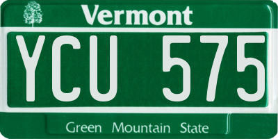 VT license plate YCU575