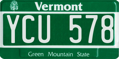 VT license plate YCU578