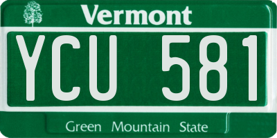 VT license plate YCU581