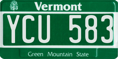 VT license plate YCU583