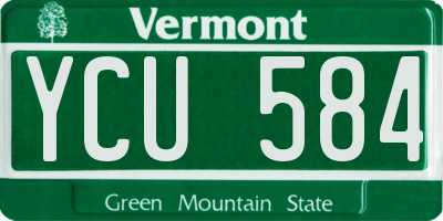 VT license plate YCU584