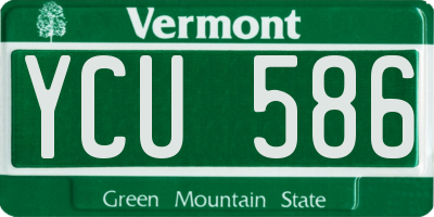 VT license plate YCU586