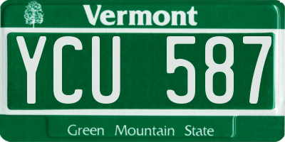 VT license plate YCU587