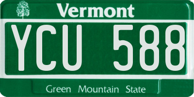 VT license plate YCU588