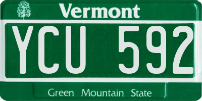 VT license plate YCU592