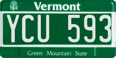 VT license plate YCU593