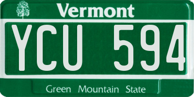 VT license plate YCU594