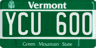 VT license plate YCU600