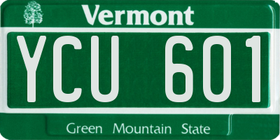 VT license plate YCU601