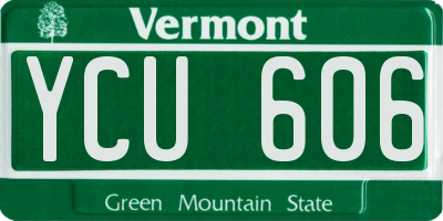 VT license plate YCU606