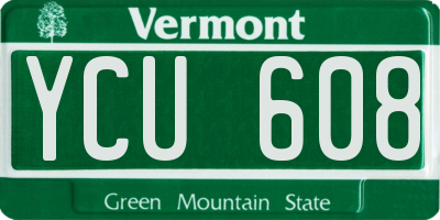 VT license plate YCU608