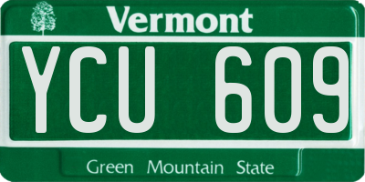 VT license plate YCU609