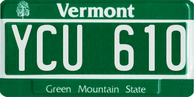 VT license plate YCU610