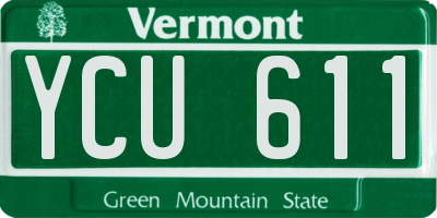 VT license plate YCU611