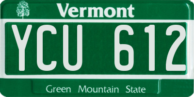 VT license plate YCU612
