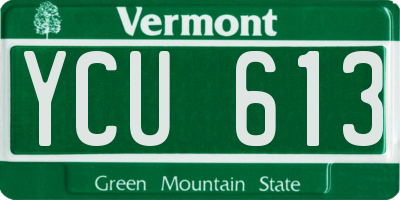 VT license plate YCU613