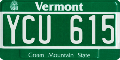 VT license plate YCU615
